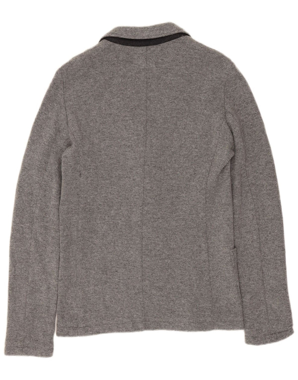 WOOLRICH Pulover cardigan pentru femei UK 12 Lână gri mediu