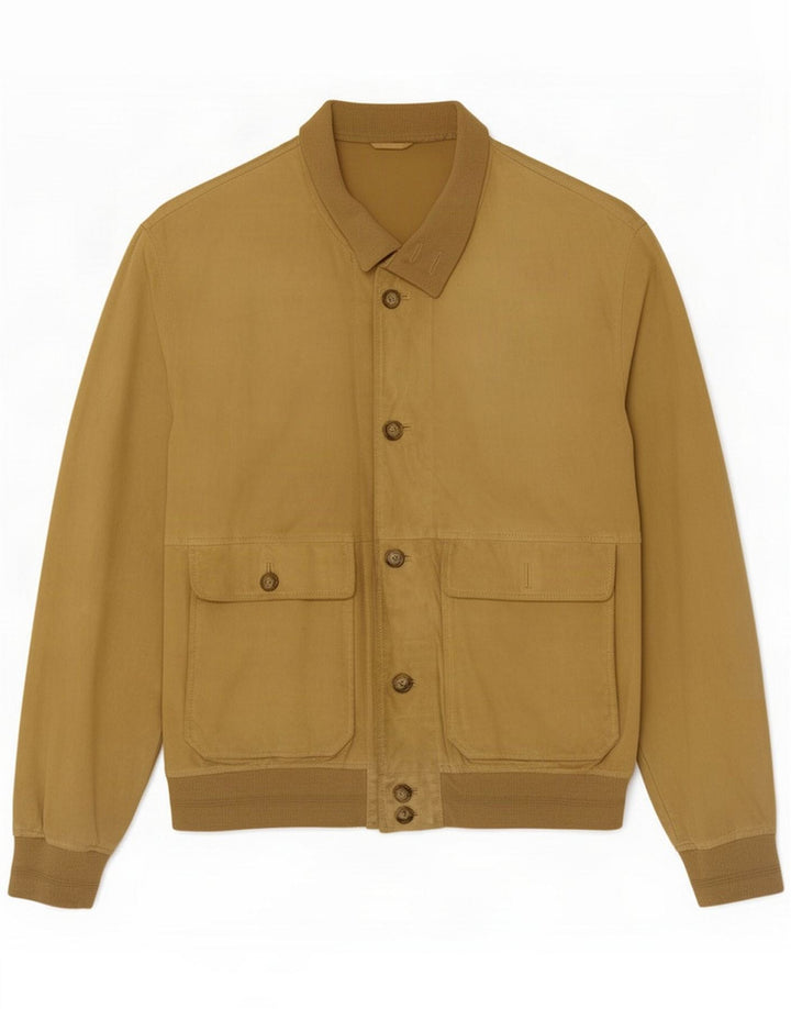 Vintage Mens Suede Bomber Jacket UK 40 Large Beige