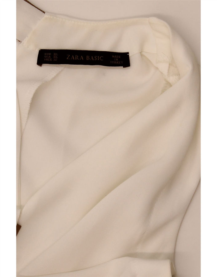 Bluză fără mâneci pentru femei Zara UK 18 XL Alb