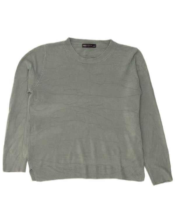 Pulover pentru femei Marks & Spencer cu decolteu rotund, mare, verde, acrilic