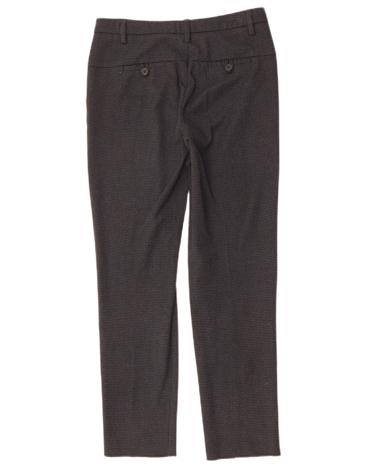 Pantaloni de costum subțiri pentru femei BENETTON UK 6 XS W28 L27 Black Houndstooth