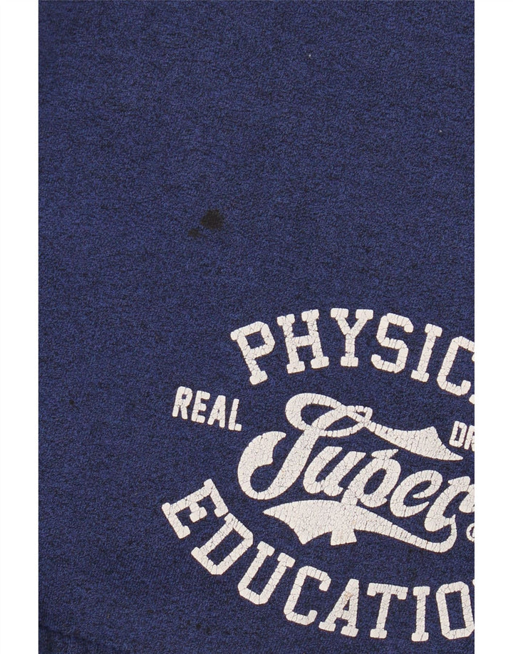 Pantaloni scurți sport grafic Superdry pentru bărbați, bumbac albastru mediu