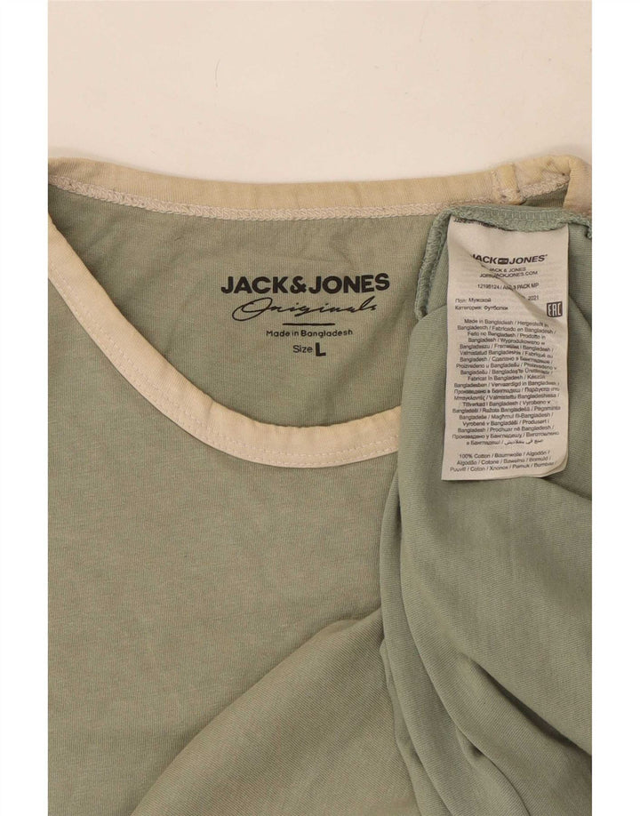 Tricou Jack & Jones pentru bărbați Top mare din bumbac verde