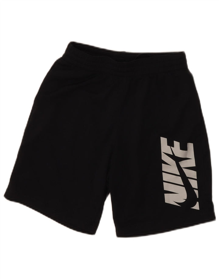 Pantaloni scurți sport grafic NIKE pentru băieți 7-8 ani poliester negru