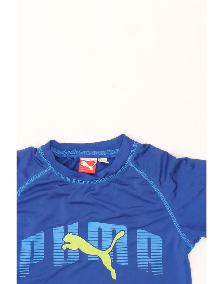 PUMA Boys Graphic T-Shirt Top 5-6 Years  Blue Polyester Vintage Puma and Second-Hand Puma from Messina Hembry 