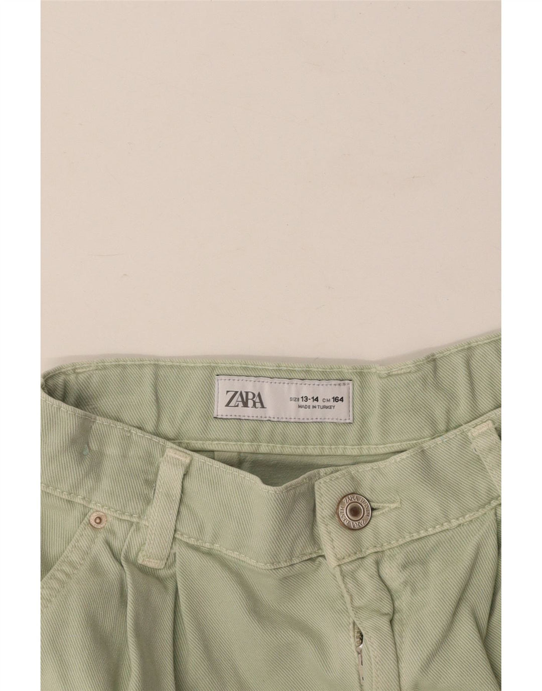 Pantaloni scurți chino pegged pentru fete ZARA 13-14 ani W26 verde