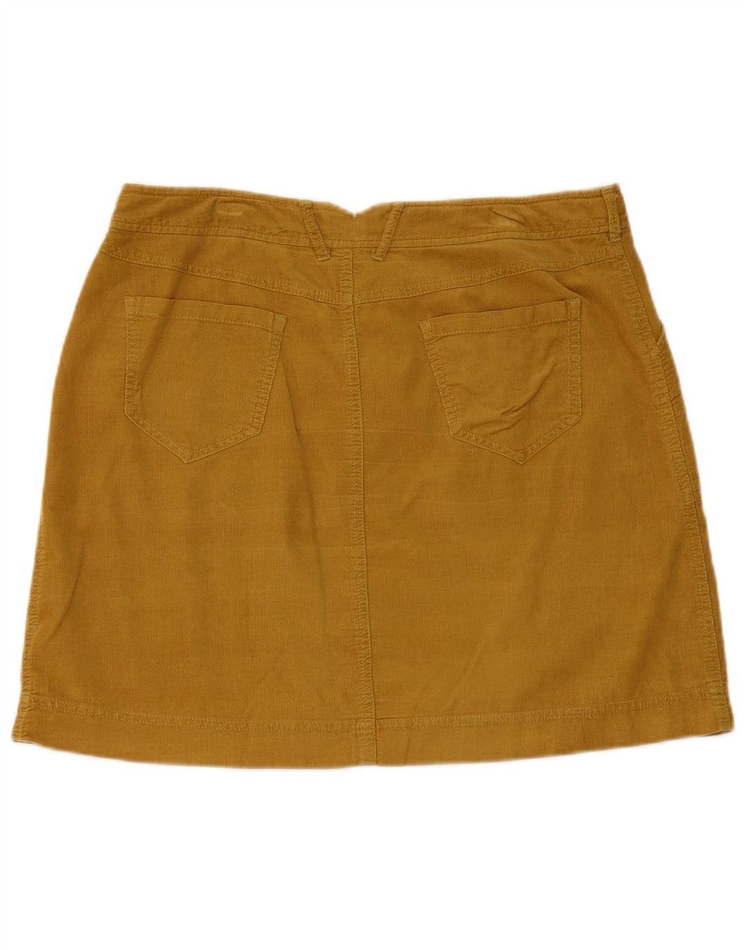 WHITE STUFF Mini fustă din velur pentru femei UK 12 Medium W32 Bumbac galben