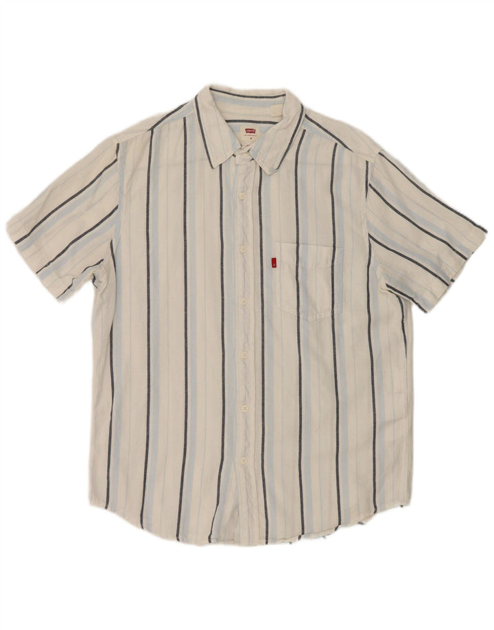 Cămașă Levi's, cu mânecă scurtă, standard, din bumbac cu dungi albe