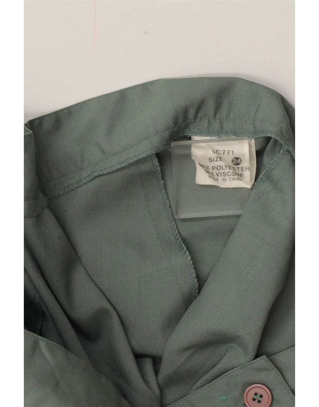 Fusta pliată obișnuită pentru femei Vintage W40 2XL Poliester verde