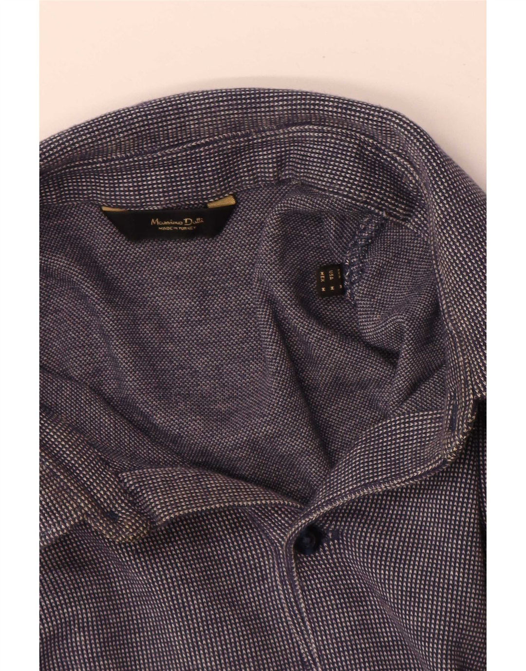 Cămașă polo cu mânecă lungă Massimo Dutti pentru bărbați, albastru bleumarin mediu