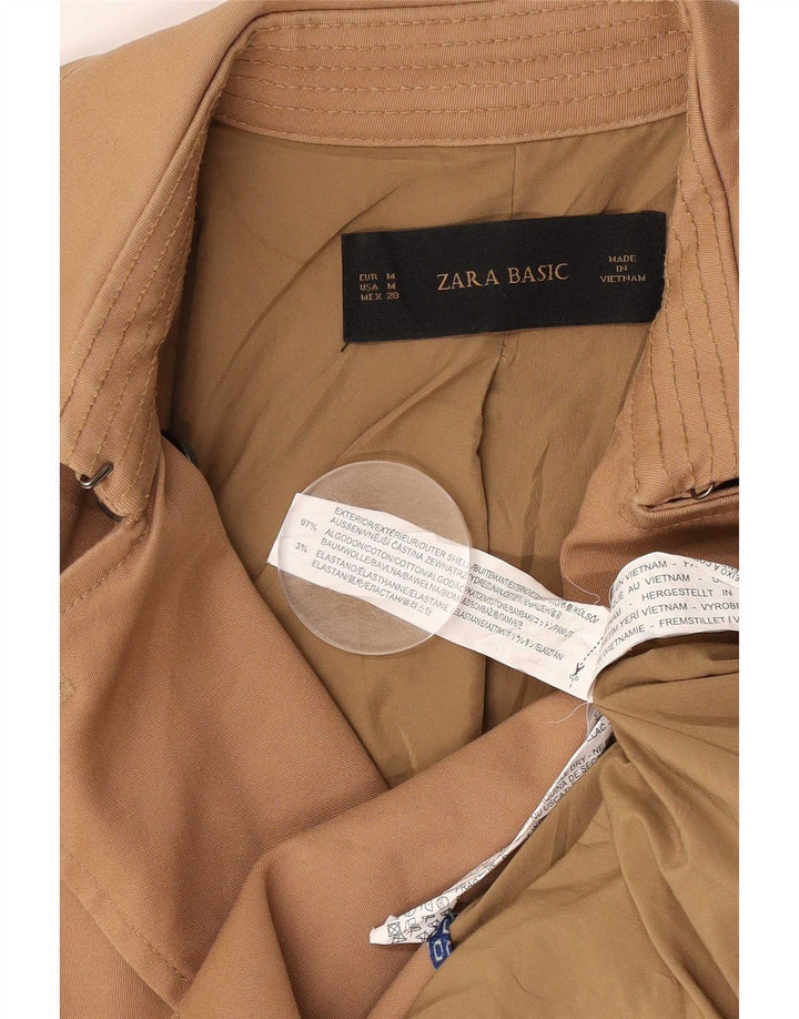 Trenci pentru femei Zara UK 14 Bumbac Bej Mediu