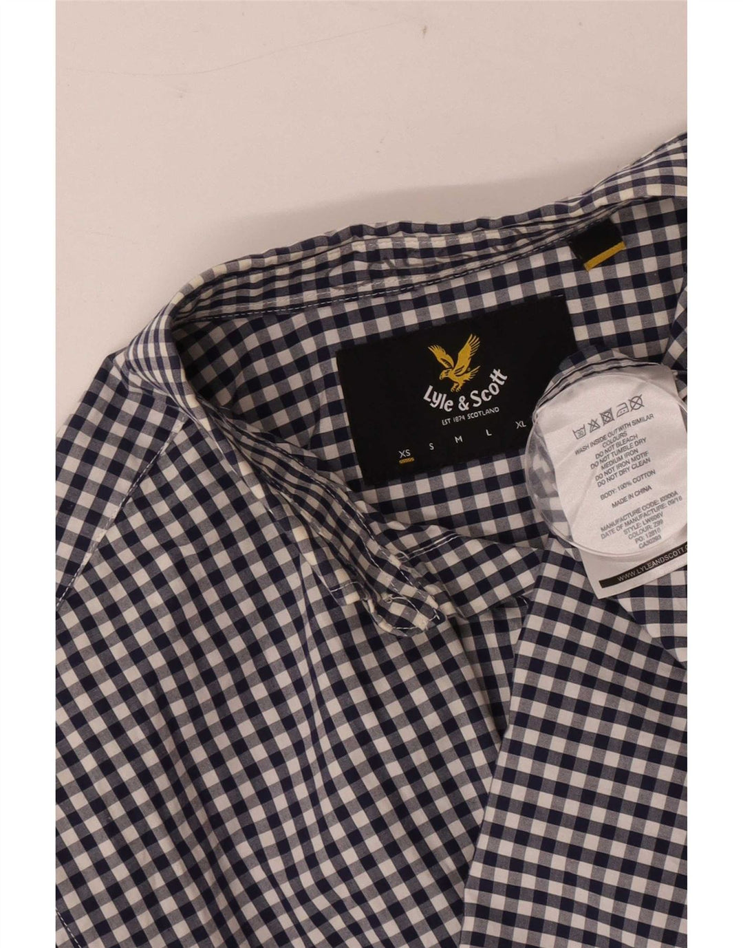 Cămașă pentru bărbați Lyle & Scott XS Blue Gingham Bumbac