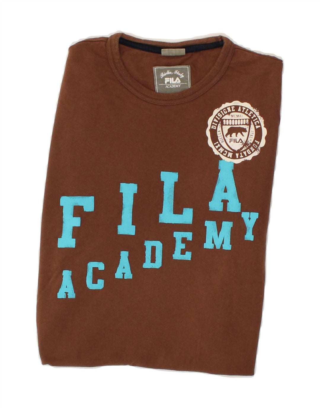 FILA Mens Graphic T-Shirt Top XS Brown Vintage Fila and Second-Hand Fila from Messina Hembry 