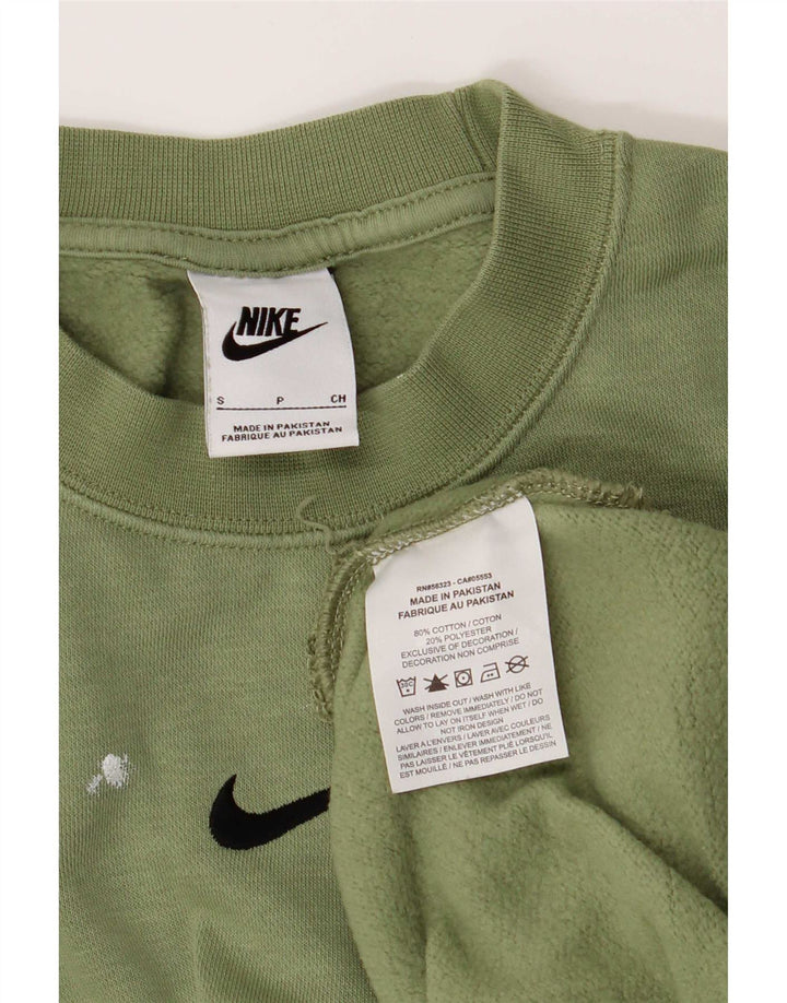 Hanorac Nike pentru bărbați, cu tăiere lejeră, pulover mic, verde, bumbac
