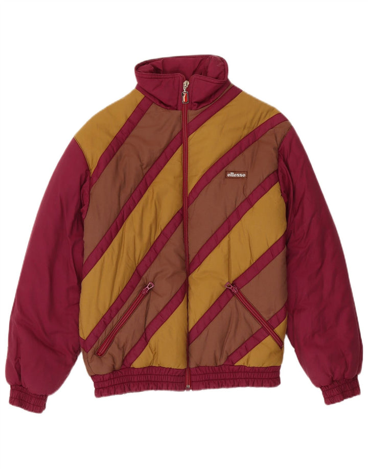 Jachetă căptușită pentru femei Ellesse EU 40 Burgundy mediu bumbac color bloc
