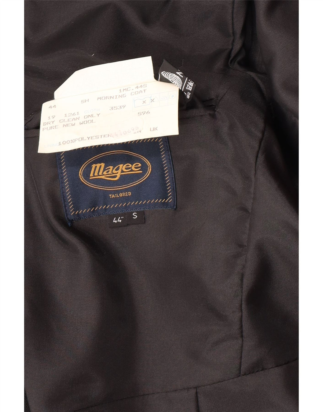 Jachetă pentru bărbați Magee Frac cu 1 nasture UK 40 Lână nouă neagră mare