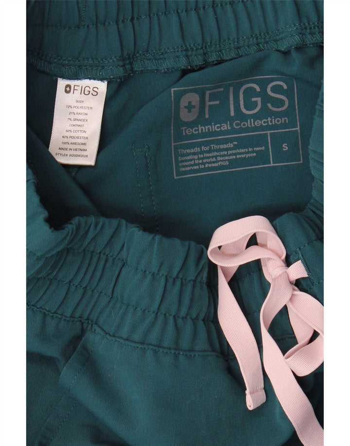 Pantaloni de trening cargo pentru femei FIGS Pantaloni de jogging UK 10 Poliester verde mic