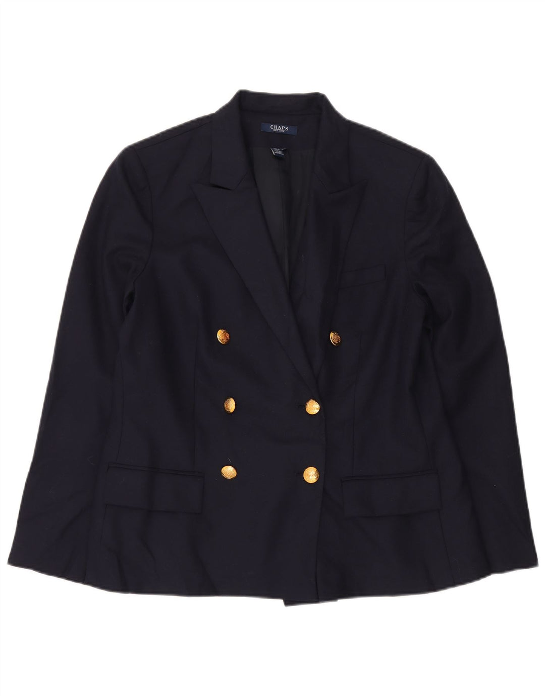 Jachetă Blazer pentru femei Chaps, cu două piept, US 14 XL Lână bleumarin