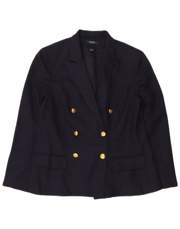 Chaps Womens Double Breasted Blazer Jacket US 14 XL Navy Blue Wool