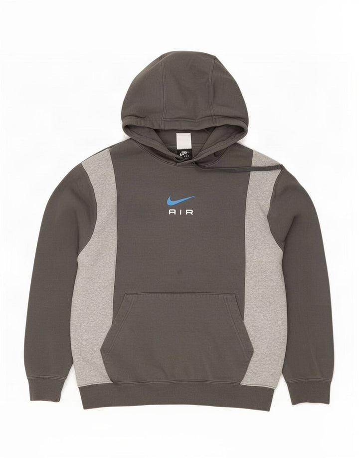Pulover Nike pentru bărbați, bumbac color bloc, gri mediu