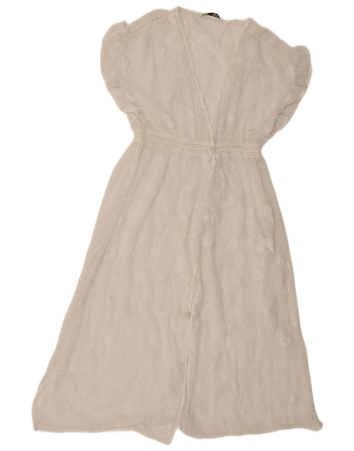 Rochie Maxi Zara Femei See Through UK 8 Small White Paisley Poliester