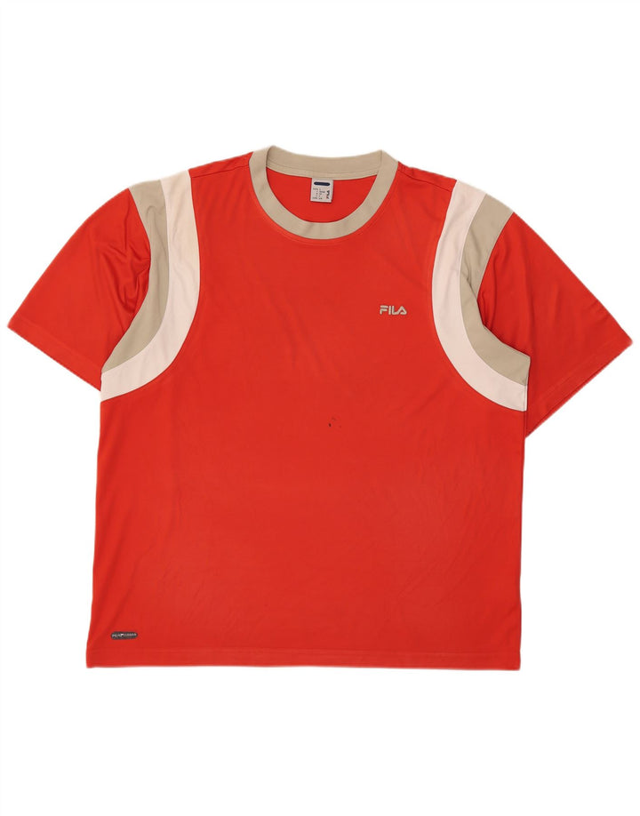 Tricou Fila pentru bărbați Top IT 52/54 mare, roșu, poliester color bloc