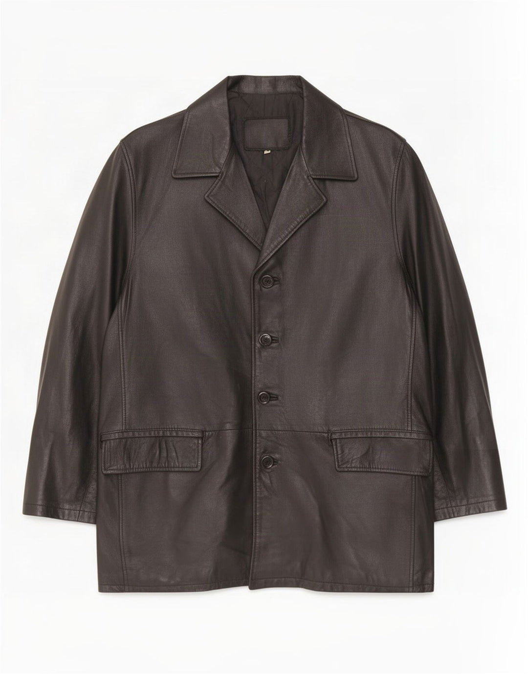 Palton din piele vintage pentru bărbați UK 40 mare negru