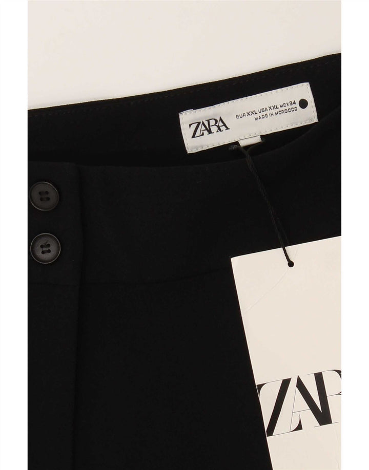 Pantaloni tăiați pentru femei Zara 2XL L34 L28 Poliester negru