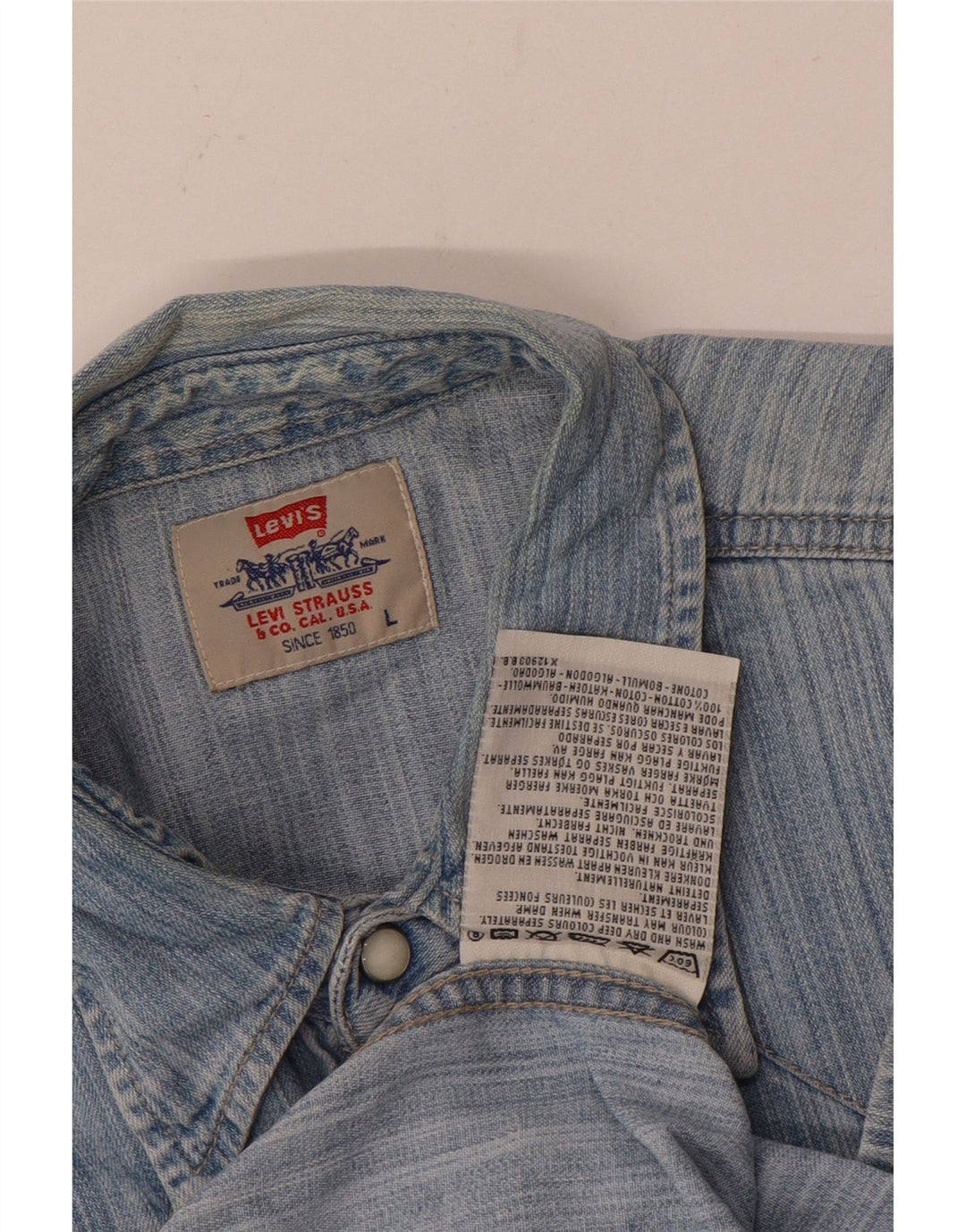 Cămașă de blugi pentru bărbați Levi's, bumbac cu dungi mari, albastre