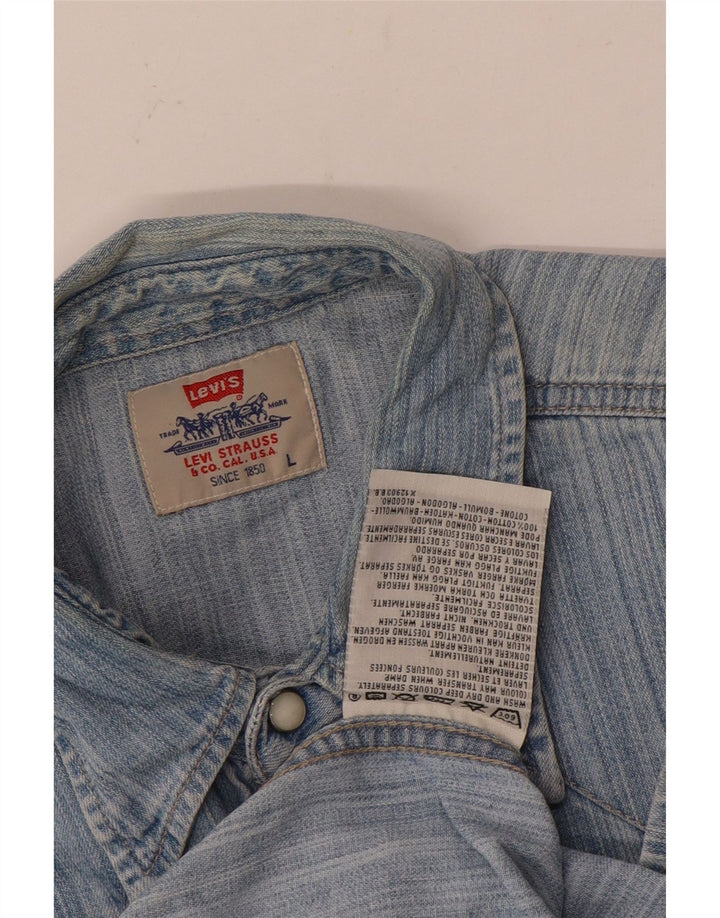Cămașă de blugi pentru bărbați Levi's, bumbac cu dungi mari, albastre