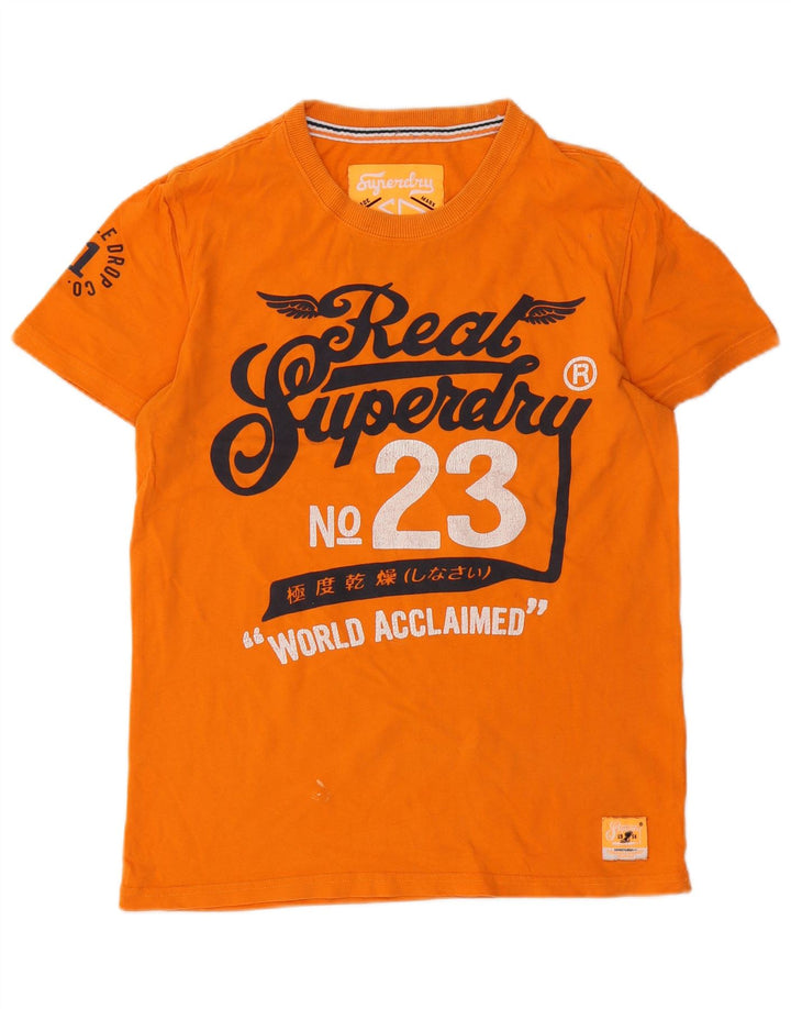 Tricou grafic pentru bărbați Superdry Top din bumbac portocaliu mediu