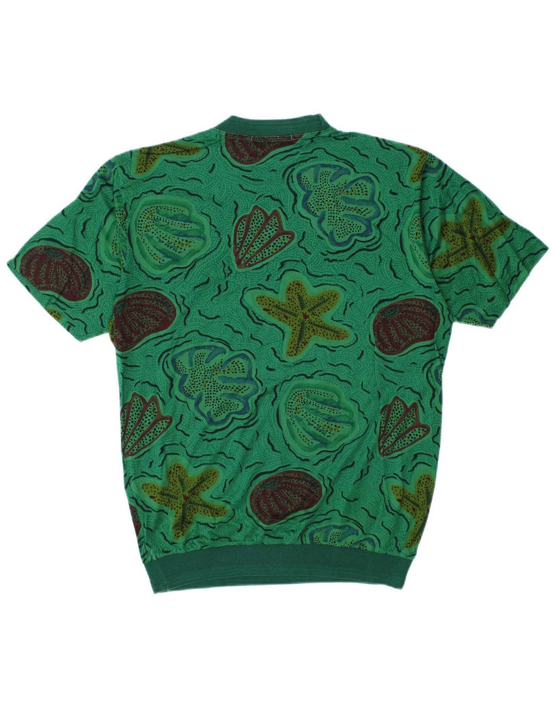 Tricou VINTAGE pentru bărbați cu model abstract Top mic din bumbac verde