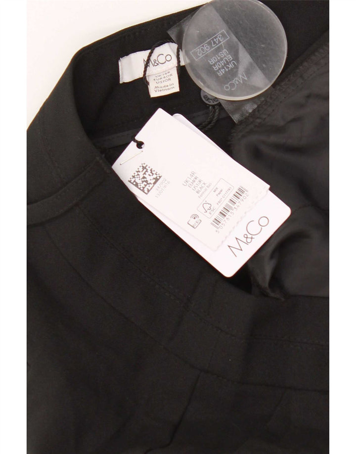 Pantaloni chino Bootcut M&Co pentru femei UK 14 Large W32 L29 Poliester negru