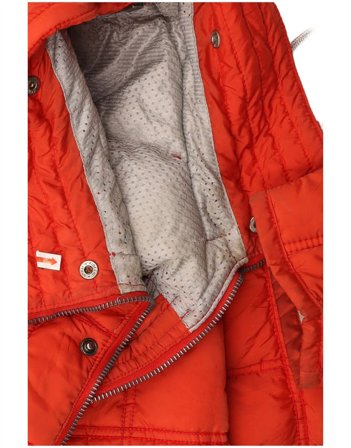 Jachetă de schi cu glugă supradimensionată pentru femei VINTAGE US 2 XS Nylon roșu