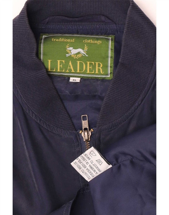 Jachetă Bomber pentru bărbați Leader UK 42 XL Bleumarin Mătase