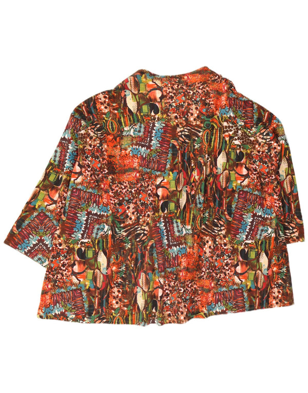 Bluză cămașă supradimensionată pentru femei Mona, cu model abstract, UK 20 2XL, multicoloră