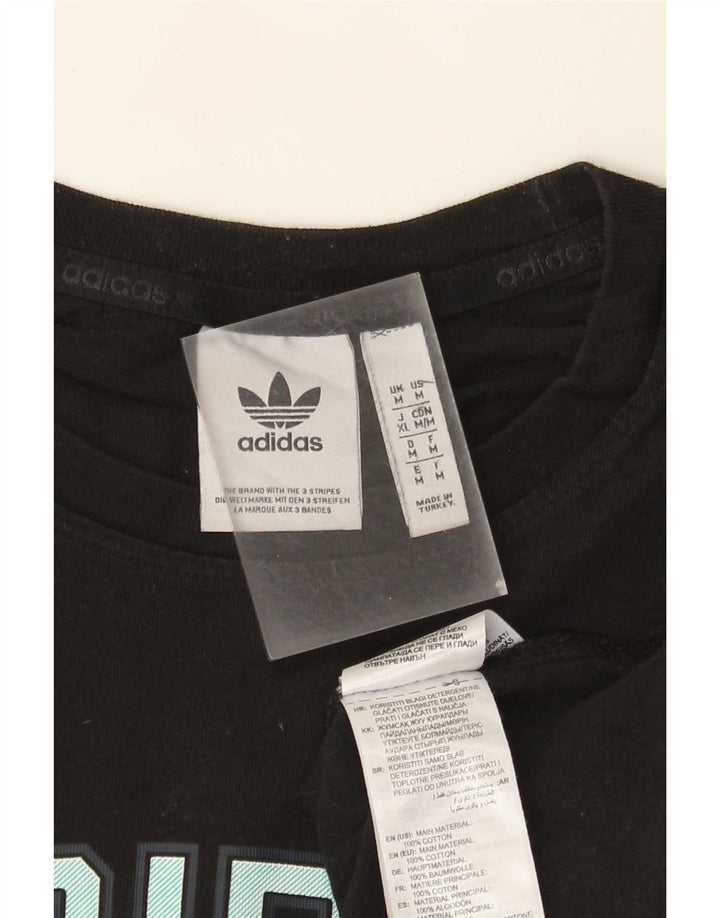 Tricou grafic Adidas pentru bărbați Top mediu negru bumbac