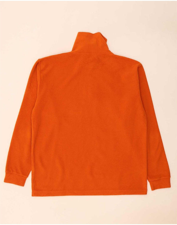 Invicta Mens Zip Neck Fleece Jumper Large Orange Polyester