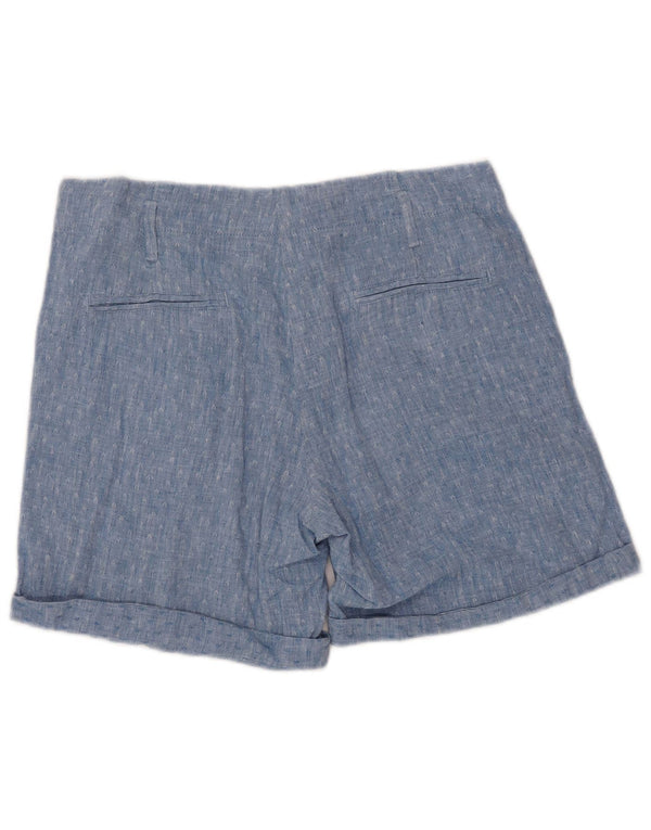 Marks & Spencer Pantaloni scurți chino pegged pentru femei UK 12 Medium W32 Blue Geometric