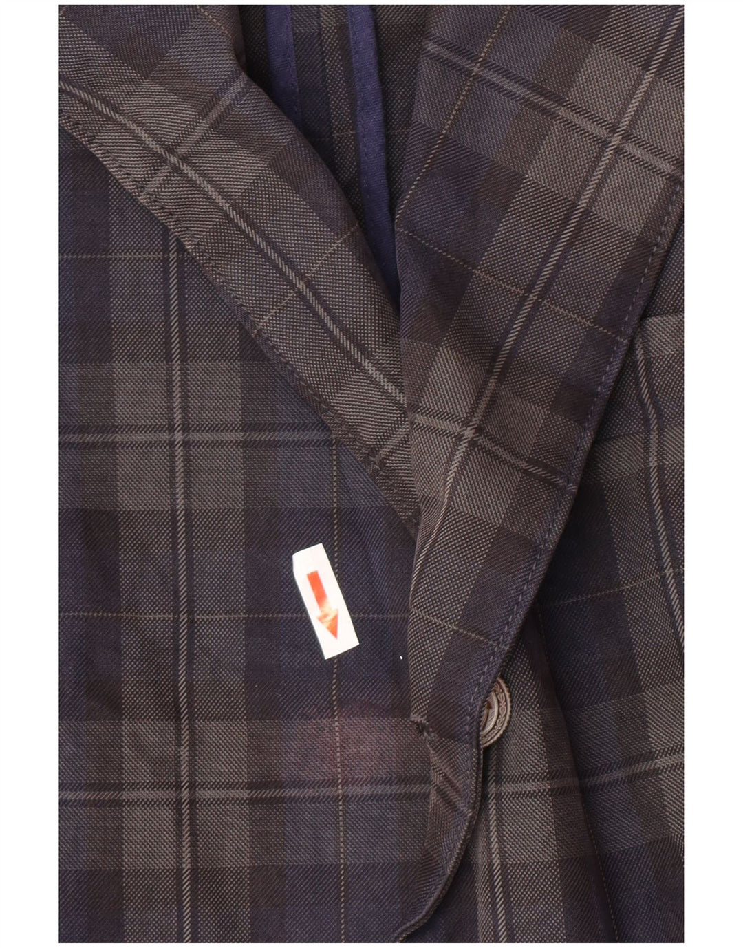 Sacou Jaggy pentru bărbați, cu 3 nasturi, IT 48, bumbac cu carouri, albastru bleumarin mediu