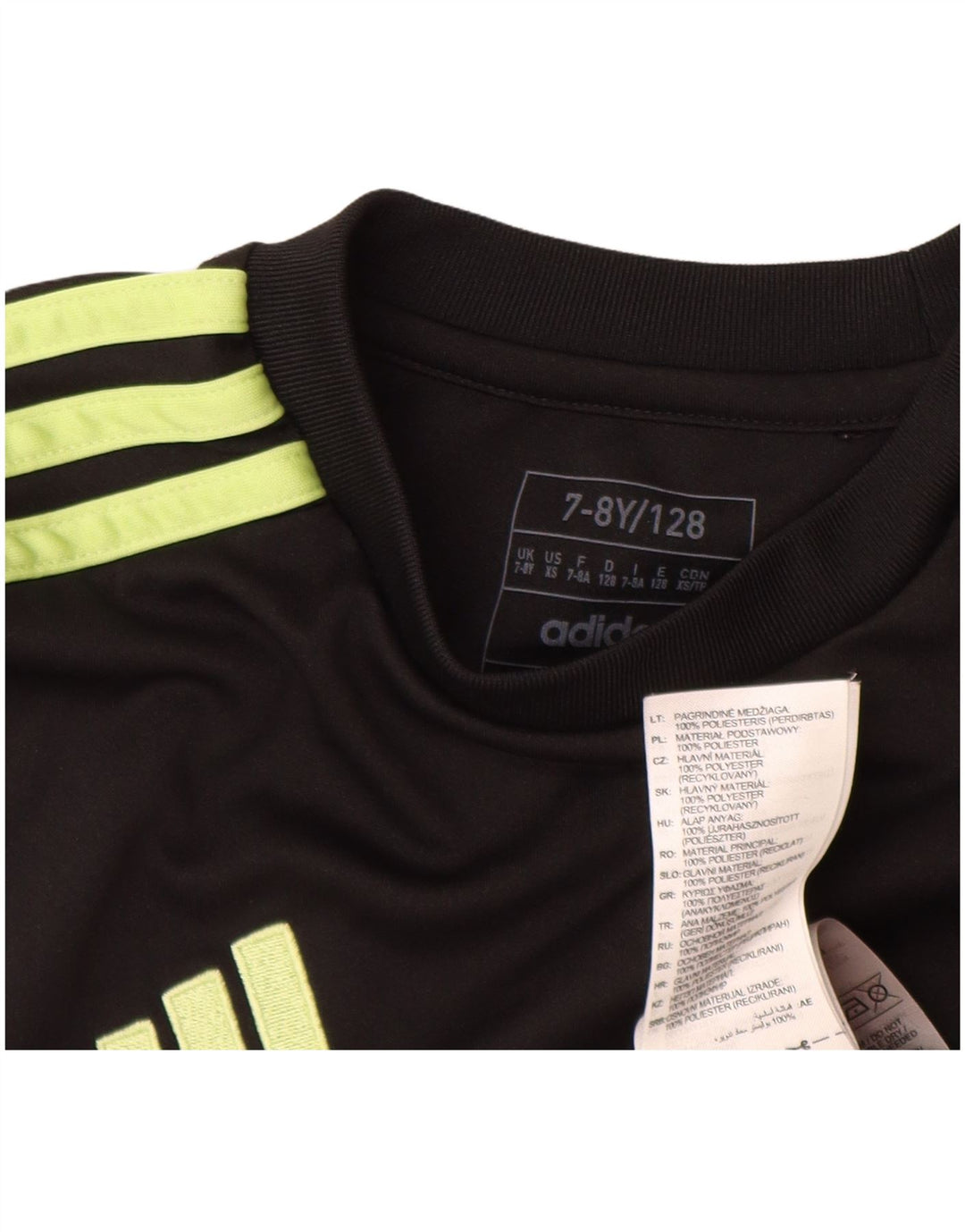 Tricou Băieți Adidas Top 7-8 Ani Poliester Negru