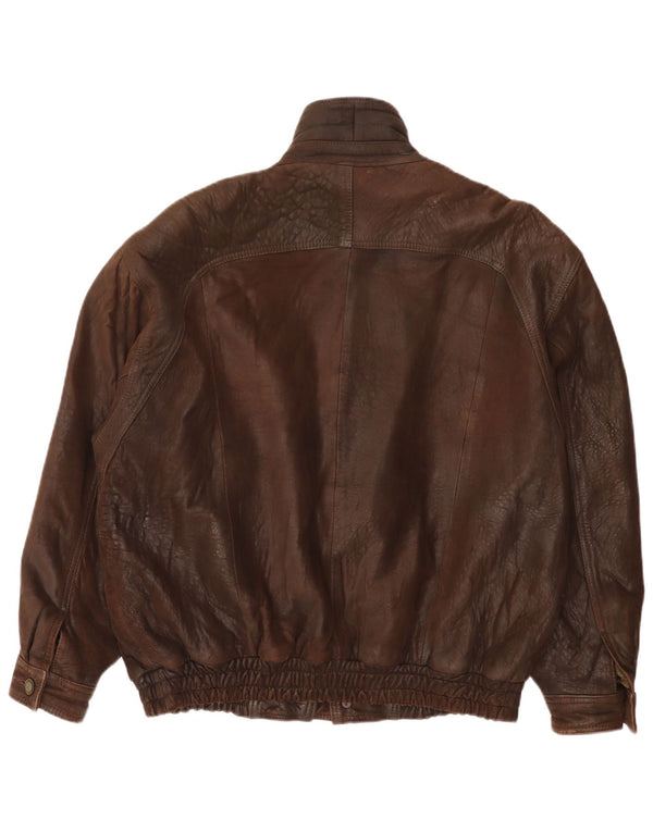 Geaca de piele vintage pentru barbati IT 52 XL maro