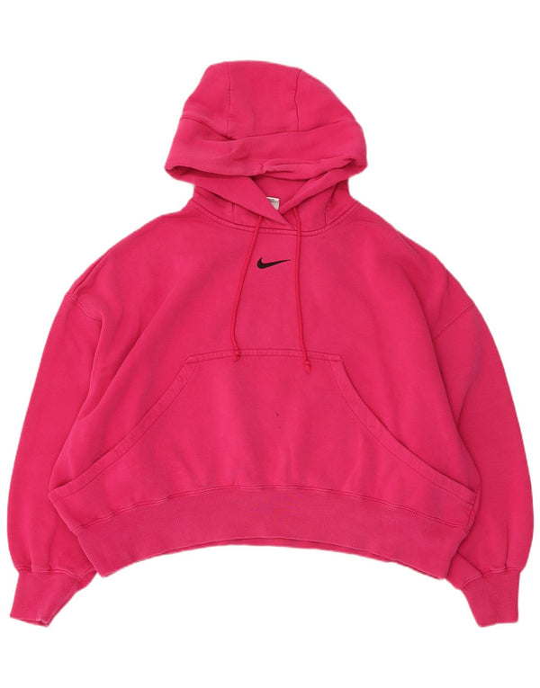 Jumper Nike Crop Oversized Hoodie pentru femei UK 14 Medium Pink Bumbac