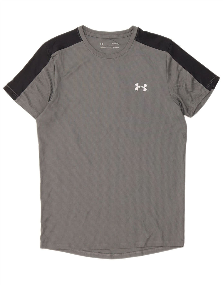 Tricou Under Armour pentru bărbați Heat Gear Top mic, gri, poliester color bloc
