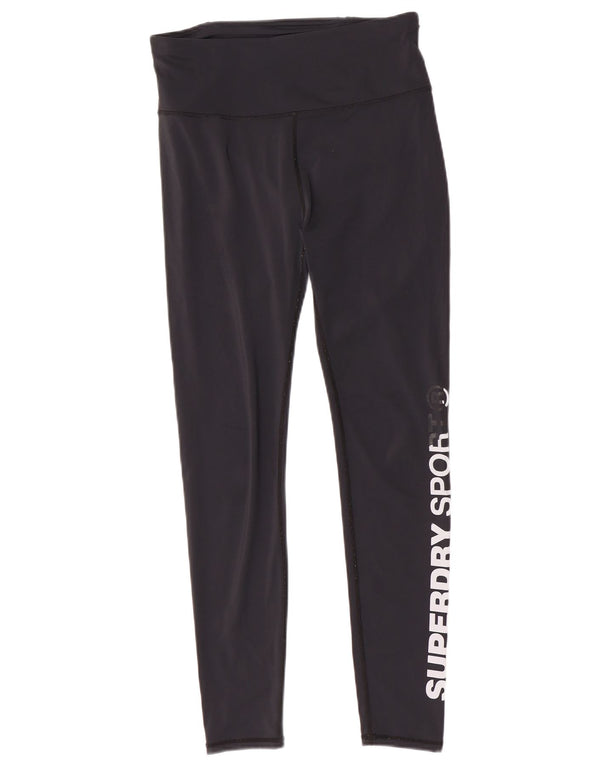 Leggings grafic Superdry pentru femei UK 14 Poliester mediu negru
