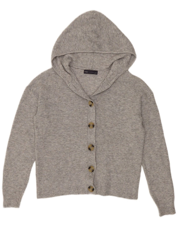 Pulover cardigan cu glugă pentru femei Marks & Spencer UK 14 Poliester mediu gri