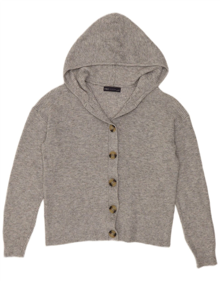Pulover cardigan cu glugă pentru femei Marks & Spencer UK 14 Poliester mediu gri