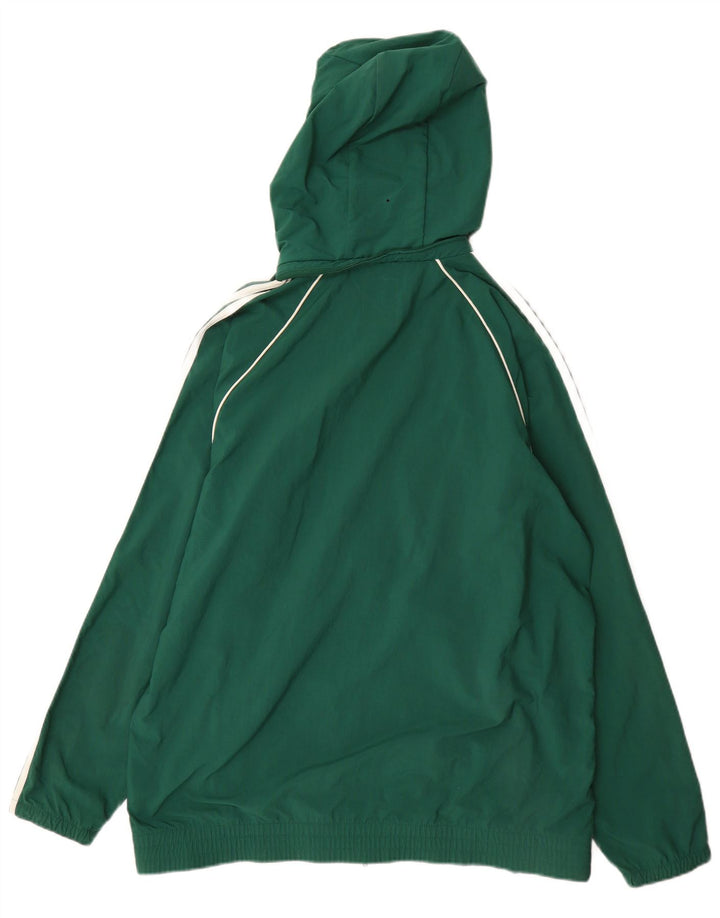 Jachetă de trening cu glugă Adidas pentru bărbați, nailon verde mare
