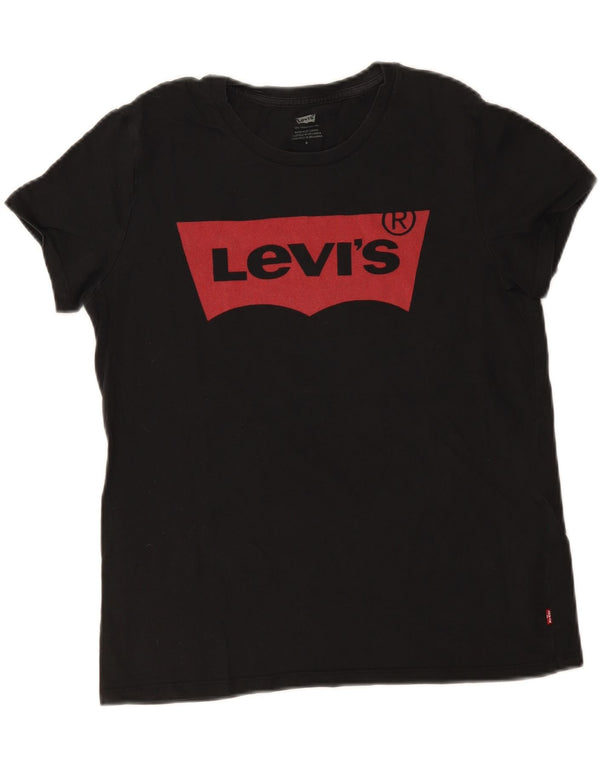 Tricou cu grafic Levi's pentru femei Top UK 12 Medium Black Bumbac