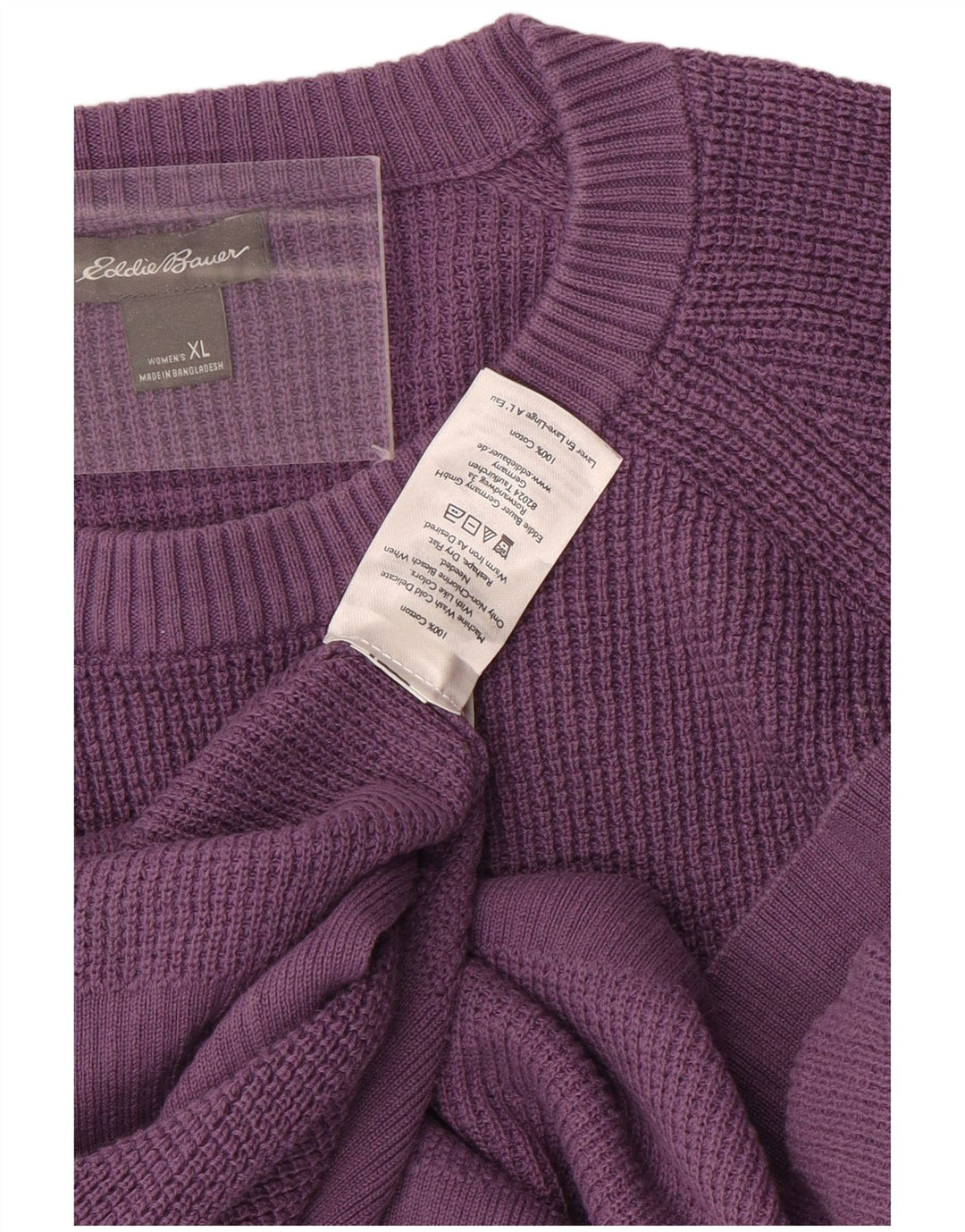 EDDIE BAUER Pulover supradimensionat pentru femei cu gâtul turnat, UK 18 XL, violet